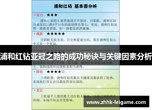 浦和红钻亚冠之路的成功秘诀与关键因素分析 浦和红钻亚冠之路的成功秘诀与关键因素分析
